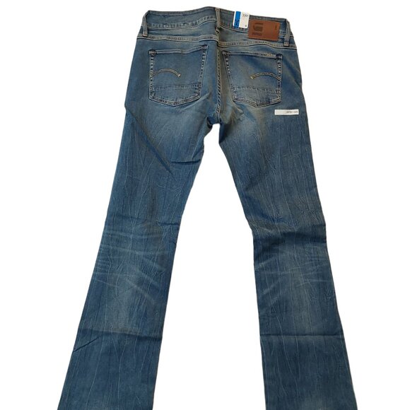 G-Star Raw 3301 Bootcut Medium Aged Denim Blue Jeans 26 NWT - Picture 6 of 12